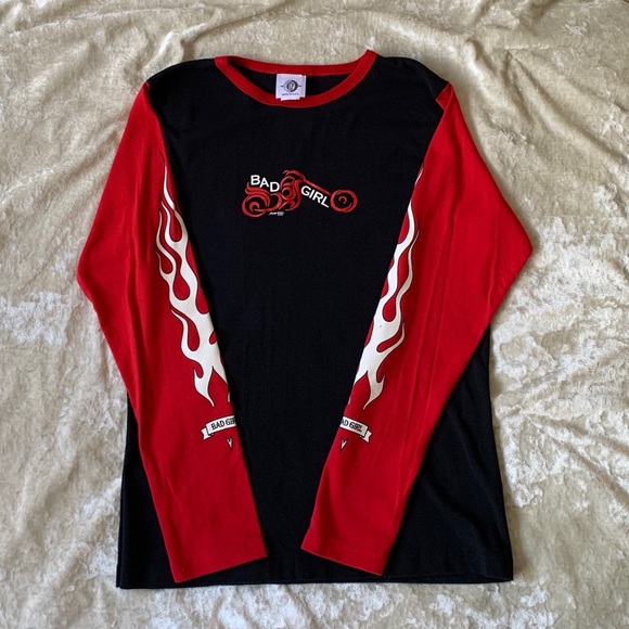 NWOT Bad Girl Long Sleeve T-Shirt with 🔥 Accents - Picture 1 of 4